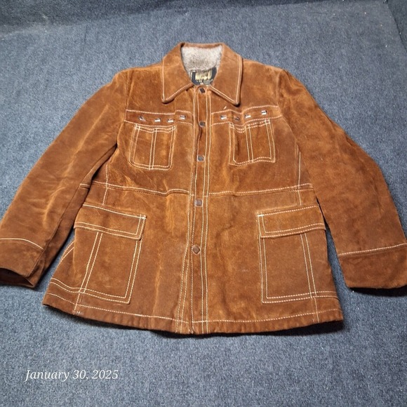 Vintage Phase III Hillard Jacket Western Suede‎ Leather SZ 46 Brown Lined - Picture 1 of 12